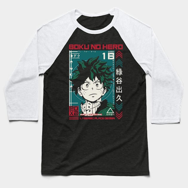 Izuku Midoriya Anime fanart Baseball T-Shirt by Planet of Tees